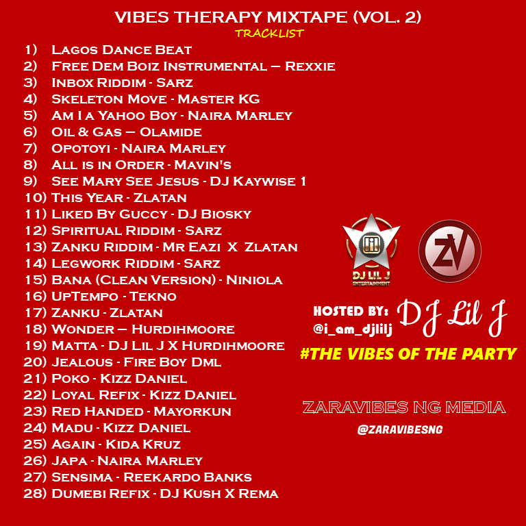 DJ Lil J X ZaraVibes Vibes Therapy (Vol. 2) Mixtape Mp3 Download Audio