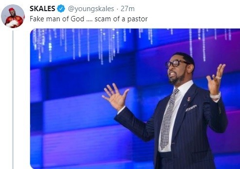 ‘Fake man of God, scam of a Pastor’ – Skales drags Biodun Fatoyinbo