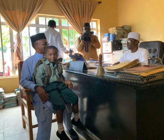 Kaduna State governor, Nasir El-Rufai enrolls his 6-year old son in a public primary school (Photos)
