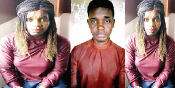 Man who dresses like a female prostitute to rob men, arrested in Lagos.