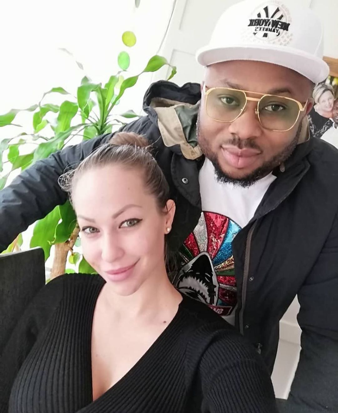 Olakunle Churchill shares lovedup photo with his white girlfriend