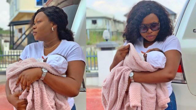 Ruth Kadiri Ezerika steps out with her baby daughter, Reign (Photos)