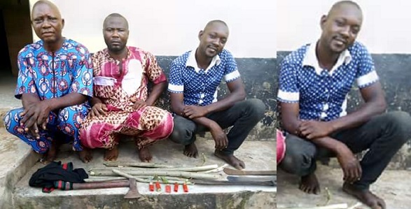 Suspected thug poses, smirks as he’s paraded alongside his accomplices for malicious damage and unlawful possession of firearm in Ekiti