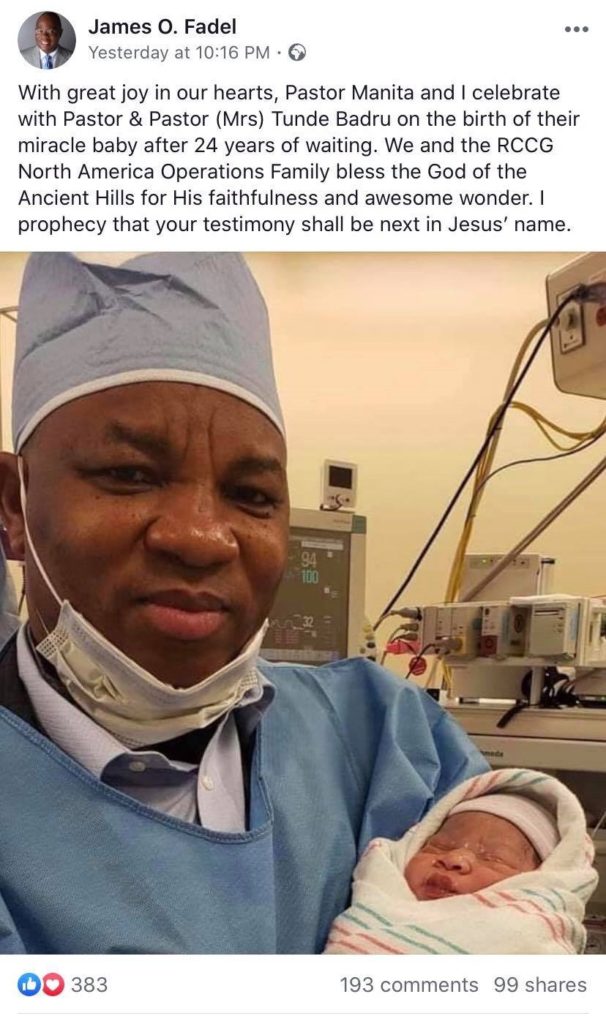 RCCG pastors welcome baby after 24 years of waiting (photos)