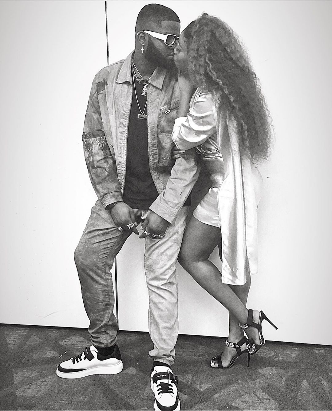 Skales’s stunning girlfriend Neza shares loved-up photo of them locking lips