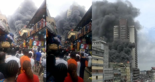 Thugs reportedly loot shops affected by Balogun Market Fire. (Photos)