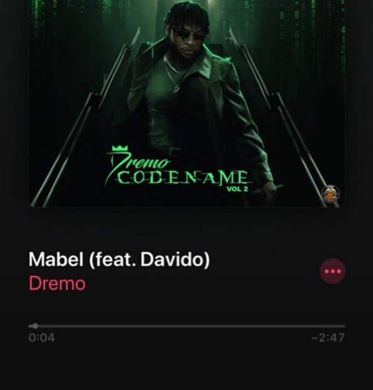 [Lyrics] Dremo – “Mabel” ft. Davido